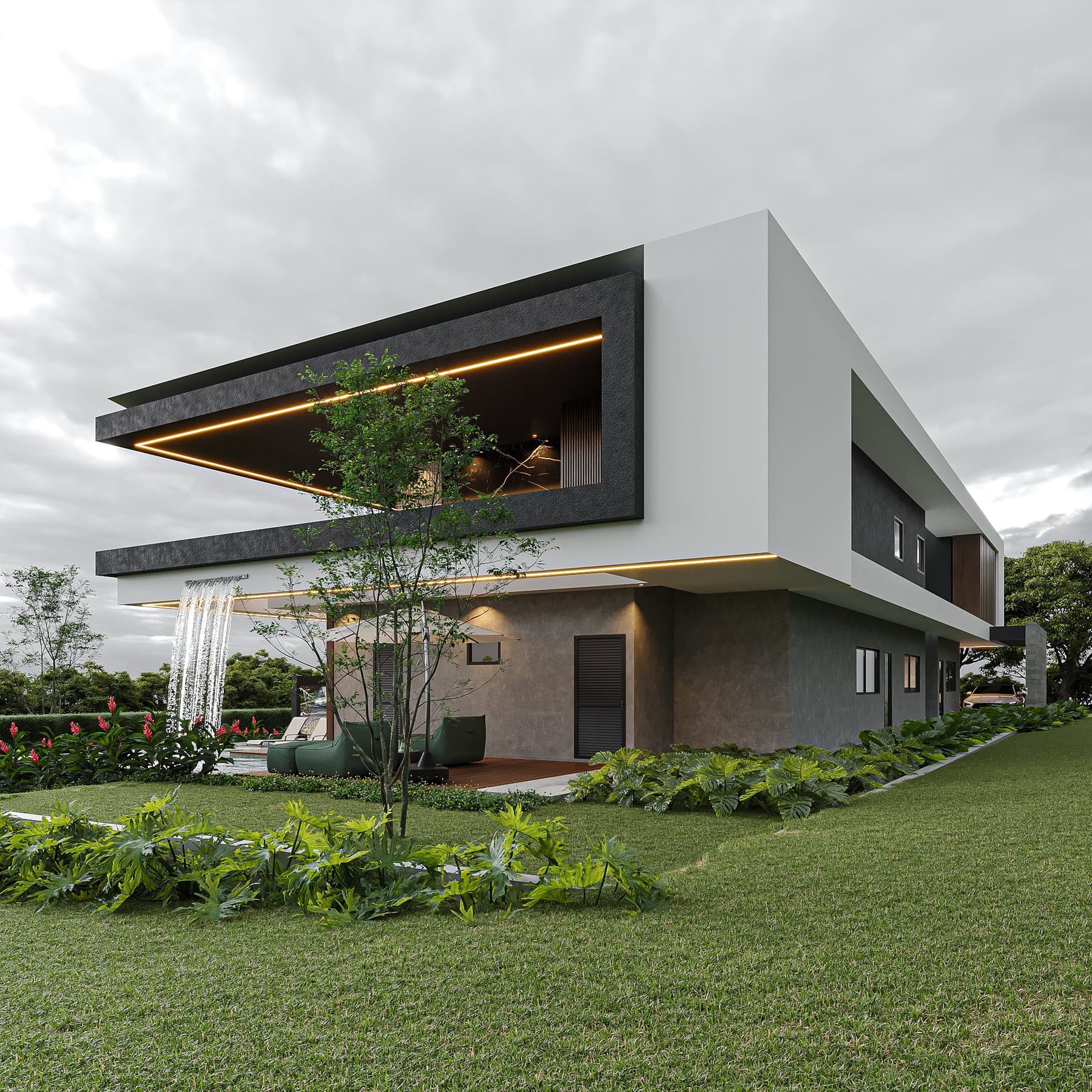 The Atrium, interior and exterior views